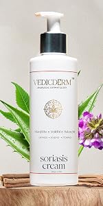 VEDICDERM Psoréa Cream with 2% Bakuchi Extract Skin Barrier Repair | Itching and Dryness Control | Natural, Chemical Free Formula for Psoriatic skin (200ml, Pack of 1)