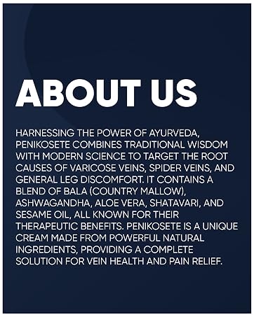PENIKOSETE Advanced Ayurvedic Vein Support Formula | Reduce Varicose Veins, Boost Circulation and Leg Comfort with this Vascular Supplement.