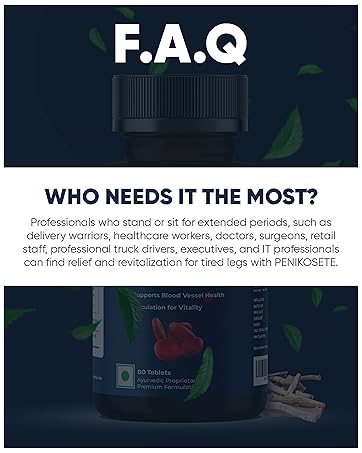 PENIKOSETE Advanced Ayurvedic Vein Support Formula | Reduce Varicose Veins, Boost Circulation and Leg Comfort with this Vascular Supplement.