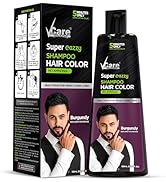 VCare Shampoo Hair Colour Shampoo-Black 180ml for Women and Men |Pump pack with Natural extracts | Colours hair in minutes|Enriched with growth factors & antioxidants, Ammonia free, Sulphate free