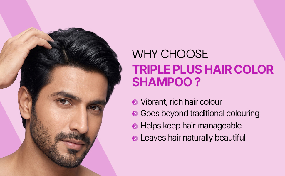 VCare Shampoo Hair Colour Shampoo-Black 180ml for Women and Men |Pump pack with Natural extracts | Colours hair in minutes|Enriched with growth factors & antioxidants, Ammonia free, Sulphate free