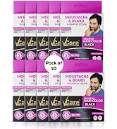 VCare Super Eazzy Hair Colour Shampoo for Women and Men 180ml | Only 5 Minute Root Hair Dye Coloring Kit Head, Moustache, Beard, Hands, Chest | No Parabens, Ammonia And Sulfates - Black