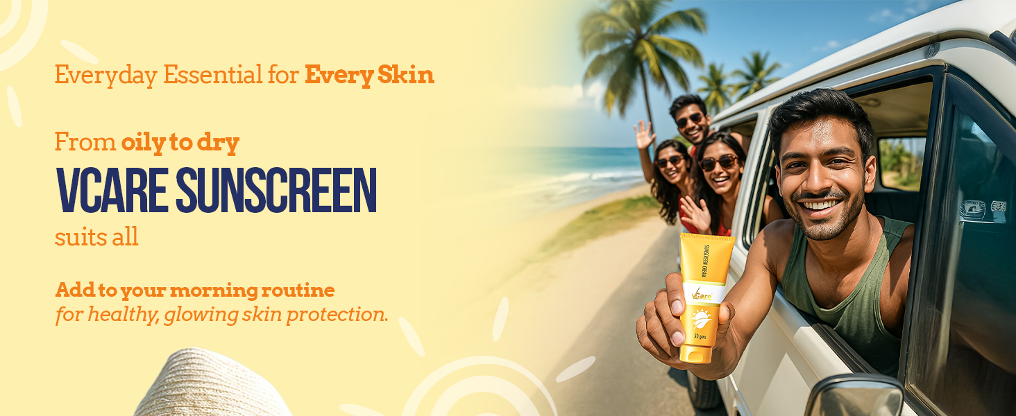 VCare Sunscreen SPF 30 Matte Cream 50g for Women & Men For All Skin Types (white)
