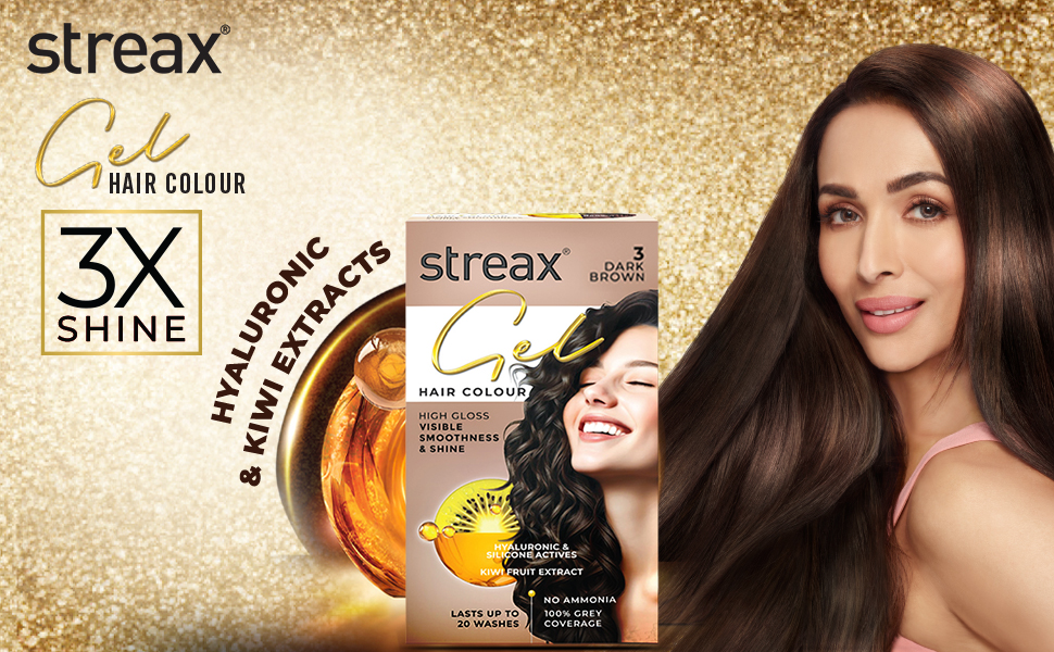 Streax Gel Hair Colour for Women & Men, Natural Brown 4, 150ml | Hair Colour Brown| 100% grey coverage | Long Lasting Hair Color, Easy to Use | Ammonia-Free Hair Color, Lasts Up to 20 Washes
