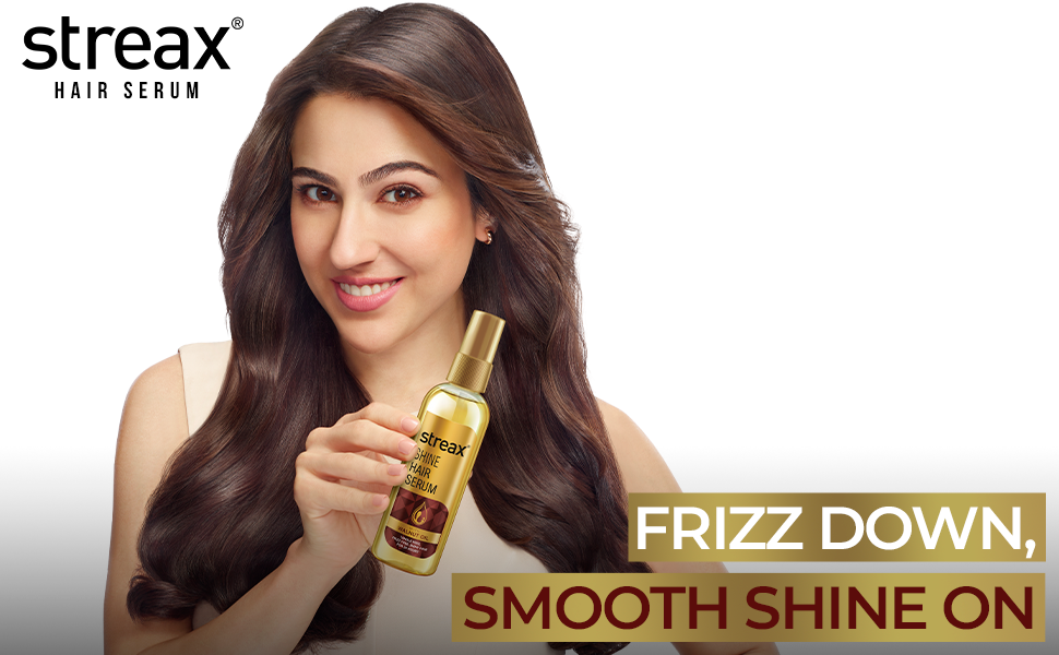 Streax Hair Serum 50ml, Hair serum for Dry & Frizzy Hair,for Women & Men, for Curly Hair, Wavy Hair, Straight Hair, Silk & Shine Vitalised with Walnut Oil