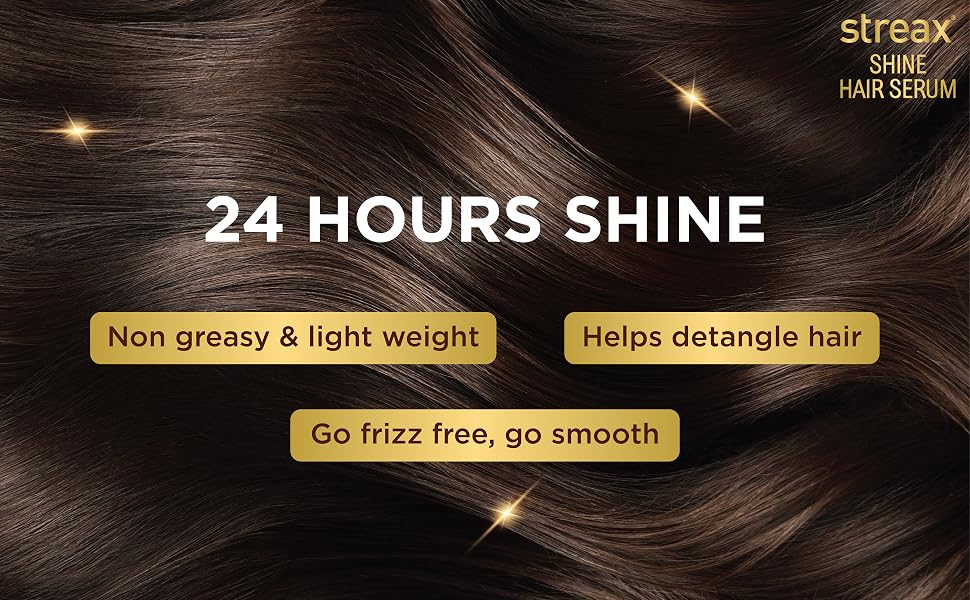 Streax Hair Serum 50ml, Hair serum for Dry & Frizzy Hair,for Women & Men, for Curly Hair, Wavy Hair, Straight Hair, Silk & Shine Vitalised with Walnut Oil