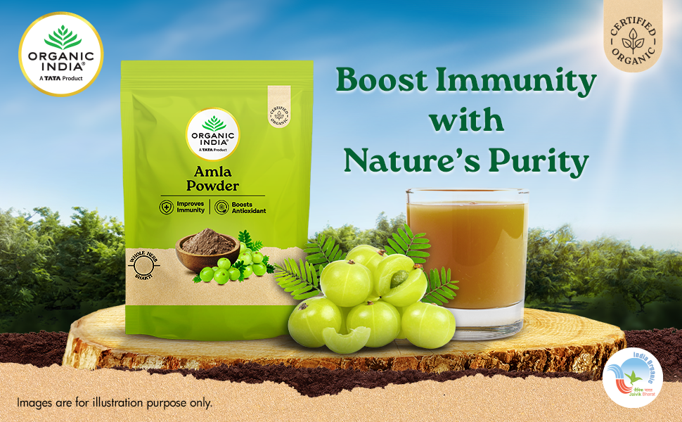 A TATA Product - Organic India Amla Powder, 200g, Whole Hera, Improves Immunity, Boosts Antioxidant, Certified Organic