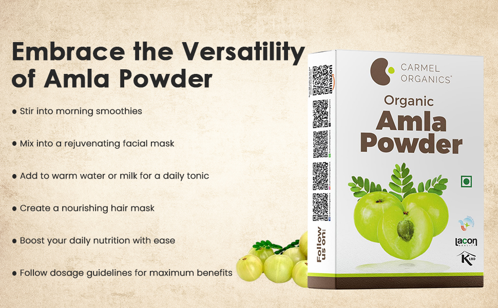 CARMEL ORGANICS Amla Fruit Powder 340 Grams