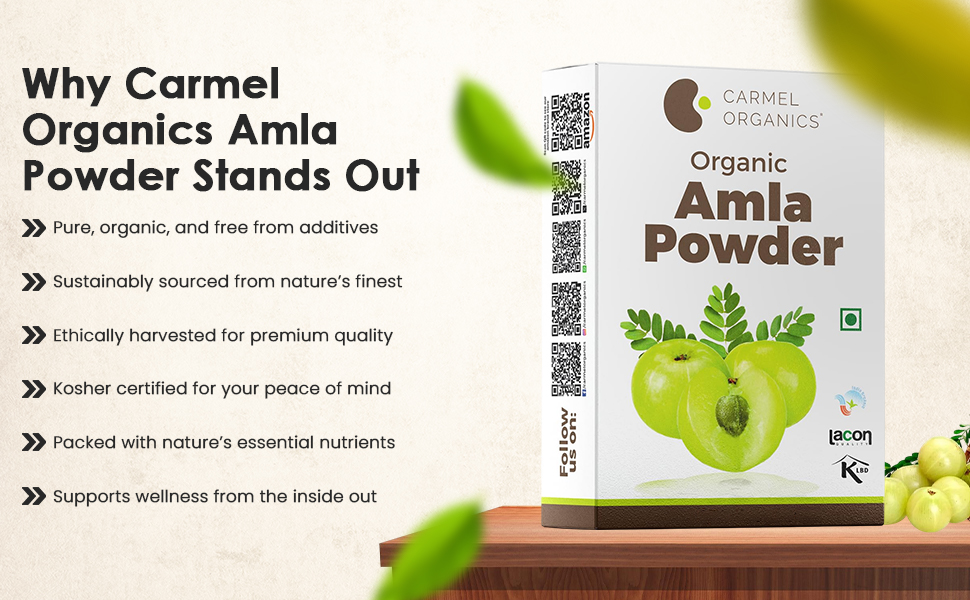 CARMEL ORGANICS Amla Fruit Powder 340 Grams