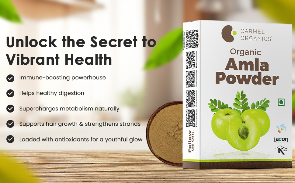 CARMEL ORGANICS Amla Fruit Powder 340 Grams
