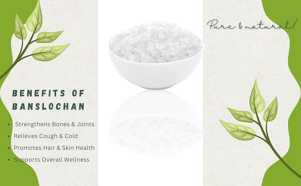 CELLUTION Tabashir - 400gm Banslochan/Vanslochan/Vanshlochan/Tabasheer/Bamboo Silica For Strengthens bones and joints, Cough, Hair & Skin (400 Grams)