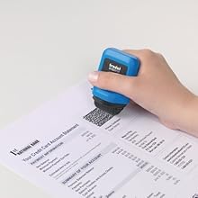 Trodat Identity Theft Protection Roller Stamp – Wide 1.0 Inch Coverage – Refillable Privacy Blocker for Labels, Documents – Anti-Fraud Ink Roller for Secure Information Concealment