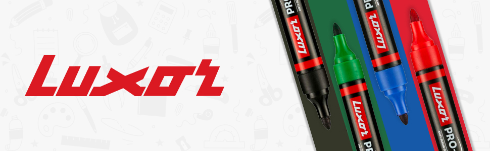 Luxor Refillable Permanent Marker in Vibrant Red, Pack of 10, Perfect for Bright and Sustainable Writing
