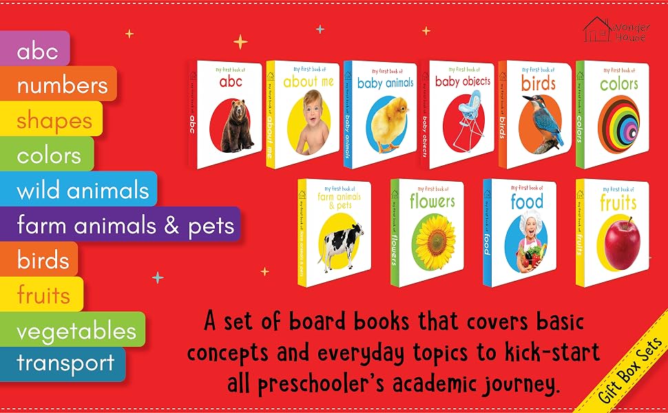My First Library Boxset For Kids (10 Board Books) | Ages 0–3 Years | Early Learning | Gift Set For Babies | Toddlers & Preschoolers | Latest Premium Edition | Abc | Numbers | Shapes | Colors & More