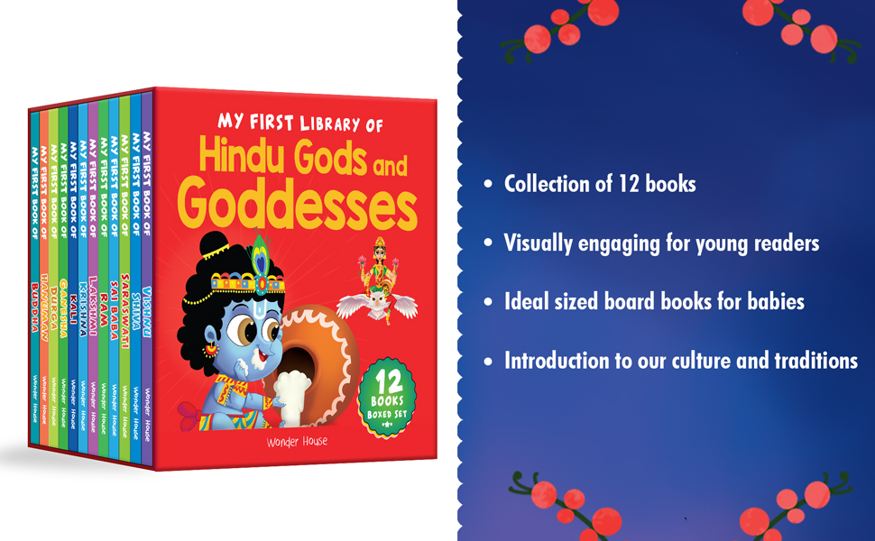 My First Library Of Hindu Gods And Goddesses (12 Board Book Set) Age 2–6 Years | Illustrated Spiritual Stories | Indian Mythology | Ganesha | Krishna | Shiva & More | Early Learning | Latest Edition