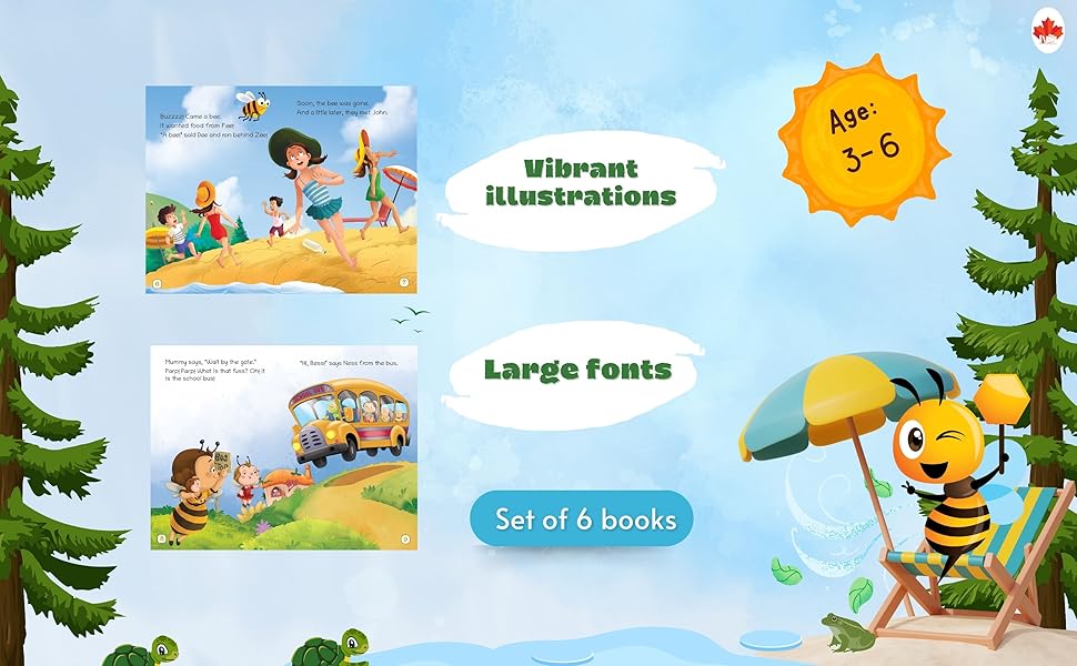 Story Books for Kids - Second Reader (Illustrated) (Set of 6 Books) - Phonic stories - Bedtime Stories - 3 Years to 6 Years Old - Read Aloud to Infants, Toddlers
