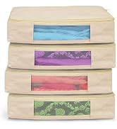 SOLSTICE Hanging Cotton Saree Covers/Bags of 30 x 18 (Inches) For Clothes Storage, Wardrobe Organizer (Hangers Are NOT Included) (Single Pocket - Pack of 6)