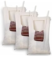SOLSTICE Hanging Cotton Saree Covers/Bags of 30 x 18 (Inches) For Clothes Storage, Wardrobe Organizer (Hangers Are NOT Included) (Single Pocket - Pack of 6)