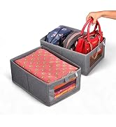 SOLSTICE Hanging Cotton Saree Covers/Bags of 30 x 18 (Inches) For Clothes Storage, Wardrobe Organizer (Hangers Are NOT Included) (Single Pocket - Pack of 6)