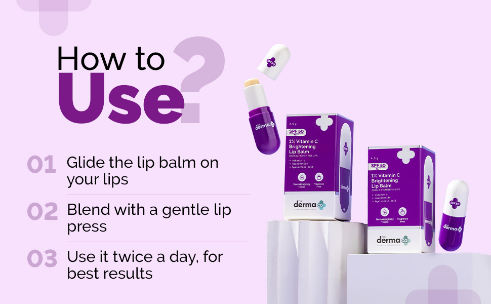 The Derma Co 1% Kojic Acid Lip Balm with Alpha Arbutin & Hyaluronic Acid with SPF 50 - 4.5g