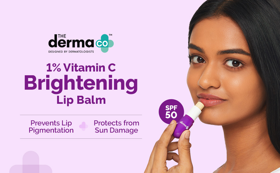 The Derma Co 1% Kojic Acid Lip Balm with Alpha Arbutin & Hyaluronic Acid with SPF 50 - 4.5g