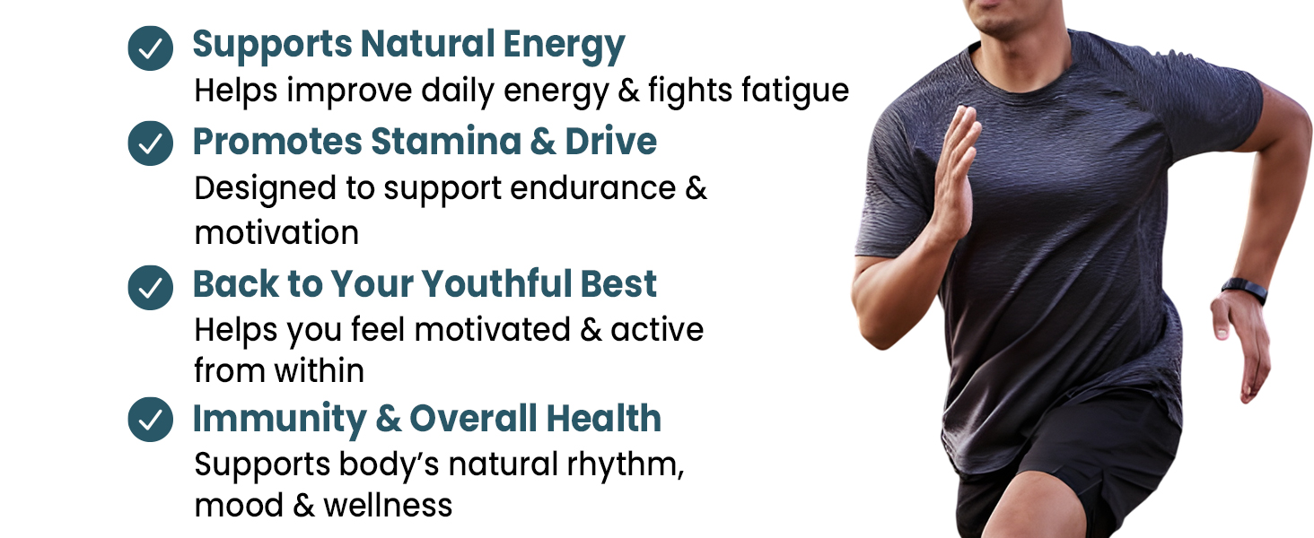 ZEROHARM Back to Teens | Maca Root, Safed Musli, Horny Goat Weed for Energy, Stamina, Endurance & Performance | Nano Formulated Supplement for Men & Women | High Potency 60 Tablets