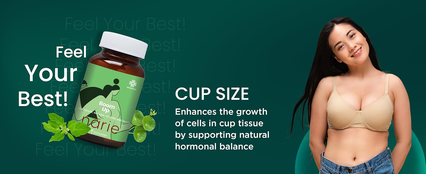 ZEROHARM Narie Boomup Capsules For Women| 60 Caps With Shatavari, Fenugreek & 4 More Ingredients To Support B-Care | Feel Healthy & Fuller Volume |Embrace Your Natural Beauty With This Powerful Blend