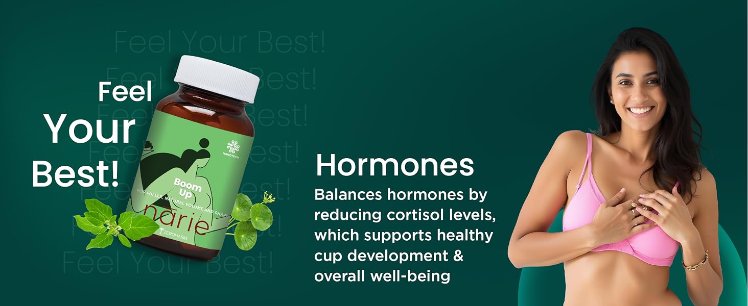 ZEROHARM Narie Boomup Capsules For Women| 60 Caps With Shatavari, Fenugreek & 4 More Ingredients To Support B-Care | Feel Healthy & Fuller Volume |Embrace Your Natural Beauty With This Powerful Blend