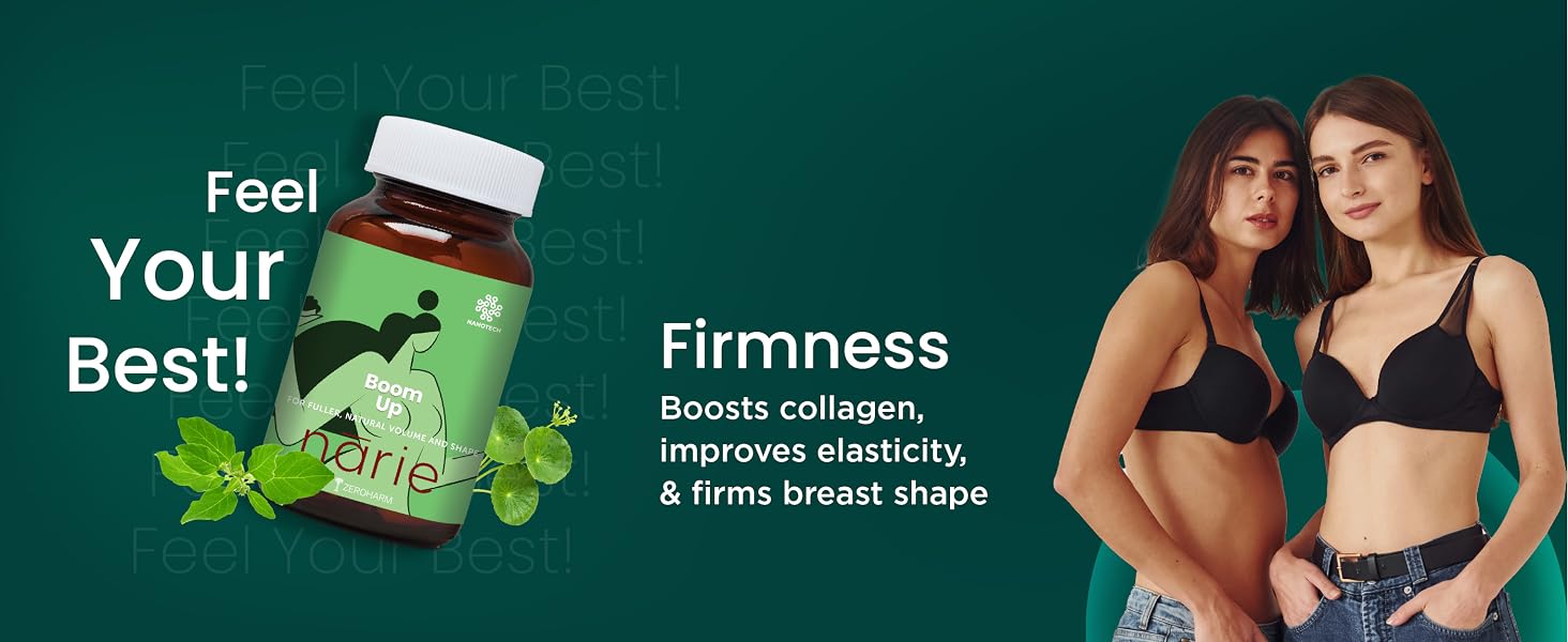ZEROHARM Narie Boomup Capsules For Women| 60 Caps With Shatavari, Fenugreek & 4 More Ingredients To Support B-Care | Feel Healthy & Fuller Volume |Embrace Your Natural Beauty With This Powerful Blend
