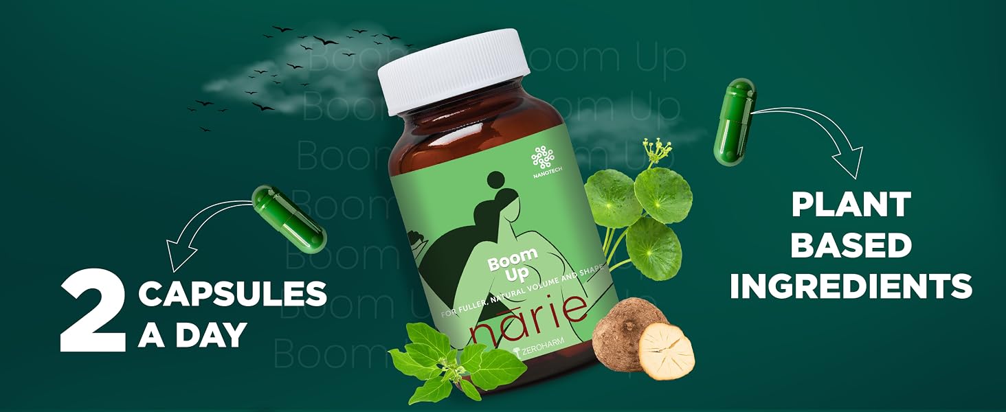 ZEROHARM Narie Boomup Capsules For Women| 60 Caps With Shatavari, Fenugreek & 4 More Ingredients To Support B-Care | Feel Healthy & Fuller Volume |Embrace Your Natural Beauty With This Powerful Blend
