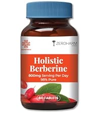 ZEROHARM Holistic Nano Berberine Supplement 98% Pure | Plant-based Berberine Tablets with 800mg per serving | Supports Blood Sugar, Metabolism, Cholesterol Levels & Hormonal Balance | 60 Tablets