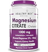 HealthyHey Nutrition Magnesium Glycinate Supplement High Absorption for Sleep, Cramps, & Nerves Health - 120 Vegetable Capsules