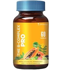 Zeroharm B-Complex Pro with Vitamin D3 & K2-7 | Vitamin B-Complex With B1, B2, B3, B5, B6, B9 & Vit B12 | Plant-Based Supplement | Supports Energy & Immunity For Men and Women | 60 Veg Capsules