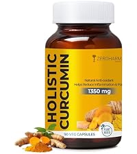 ZEROHARM Holistic Curcumin Capsules 1350mg | 95% Curcuminoids with Piperine & Black Pepper | High Absorption Turmeric Curcumin Supplement for Joint, Immunity & Inflammation Support | 90 Capsules