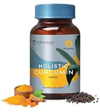 ZEROHARM Holistic Curcumin Capsules 1350mg | 95% Curcuminoids with Piperine & Black Pepper | High Absorption Turmeric Curcumin Supplement for Joint, Immunity & Inflammation Support | 90 Capsules