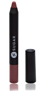 SUGAR Cosmetics Matte As Hell Crayon Lipstick for Indian Skin | Long Lasting Matte Lipstick | Smudge Proof Lip Crayon with Sharpener | 12Hr Wear | 2.8gm - 04 Holly Golightly
