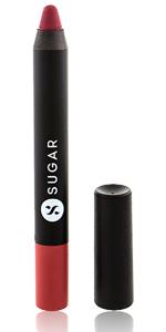 SUGAR Cosmetics Matte As Hell Crayon Lipstick for Indian Skin | Long Lasting Matte Lipstick | Smudge Proof Lip Crayon with Sharpener | 12Hr Wear | 2.8gm - 04 Holly Golightly
