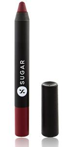 SUGAR Cosmetics Matte As Hell Crayon Lipstick for Indian Skin | Long Lasting Matte Lipstick | Smudge Proof Lip Crayon with Sharpener | 12Hr Wear | 2.8gm - 04 Holly Golightly