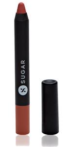 SUGAR Cosmetics Matte As Hell Crayon Lipstick for Indian Skin | Long Lasting Matte Lipstick | Smudge Proof Lip Crayon with Sharpener | 12Hr Wear | 2.8gm - 04 Holly Golightly