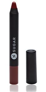 SUGAR Cosmetics Matte As Hell Crayon Lipstick for Indian Skin | Long Lasting Matte Lipstick | Smudge Proof Lip Crayon with Sharpener | 12Hr Wear | 2.8gm - 04 Holly Golightly