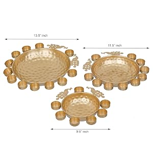 Webelkart Diya Shape Flower Decorative Urli Bowl for Home Handcrafted Bowl for Floating Flowers and Tea Light Candles,Office and Table Decor| Diwali Decoration Items