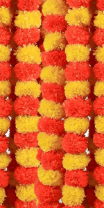 Artificial Flowers for Decoration, Marigold Flowers Garlands Home Decor, Diwali Decoration Items Home Decor, Pooja Room Decorations Items Wedding Housewarming (Multicolour, Pack of 10)