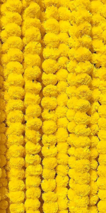 Artificial Flowers for Decoration, Marigold Flowers Garlands Home Decor, Diwali Decoration Items Home Decor, Pooja Room Decorations Items Wedding Housewarming (Multicolour, Pack of 10)