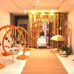 Artificial Flowers for Decoration, Marigold Flowers Garlands Home Decor, Diwali Decoration Items Home Decor, Pooja Room Decorations Items Wedding Housewarming (Multicolour, Pack of 10)