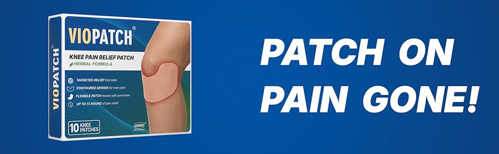 Viopatch Knee Patch for Pain Relief - 10 Patch  | Instant & Long Lasting Relief from Knee Pain | All Natural Ingredients | No Side Effects
