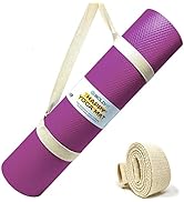 Boldfit Yoga Belt for Women and Men - Yoga Strap for Stretching with Extra Safe Adjustable D-Ring Buckle - Durable and Comfy Texture - Perfect for Your Yoga Session - 6 Feet, Purple