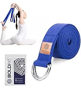 Boldfit Yoga Belt for Women and Men - Yoga Strap for Stretching with Extra Safe Adjustable D-Ring Buckle - Durable and Comfy Texture - Perfect for Your Yoga Session - 6 Feet, Purple