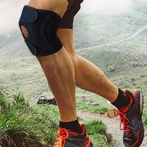 FASHNEX Premium Knee Support Open Patella, Breathable Knee Cap Brace for Arthritis, Pain Relief, Sports for Men & Women (Single Piece / 1 Piece (Not a Pair), (Black), Free Size)