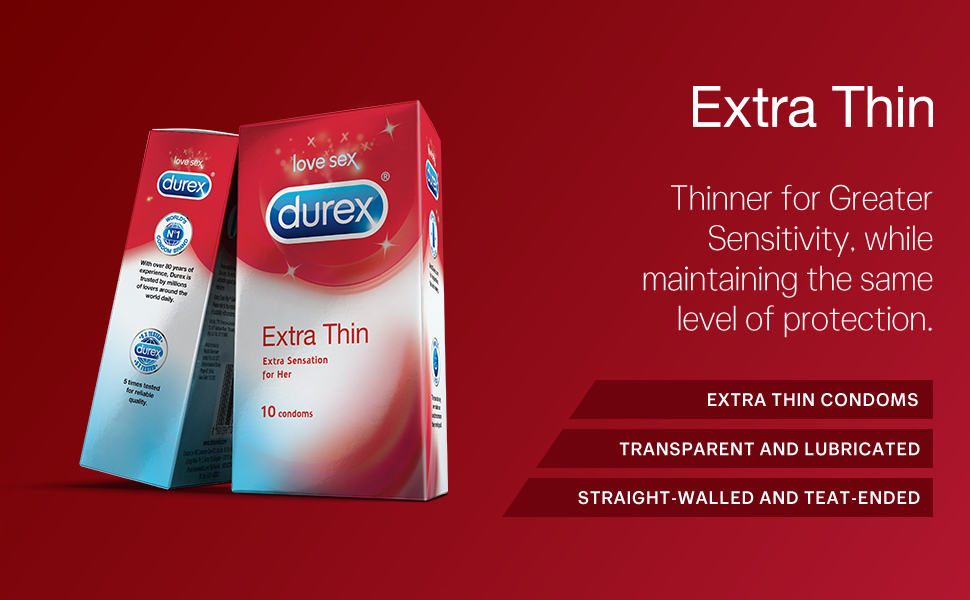 Durex Condoms, Extra Thin - 10 Count
