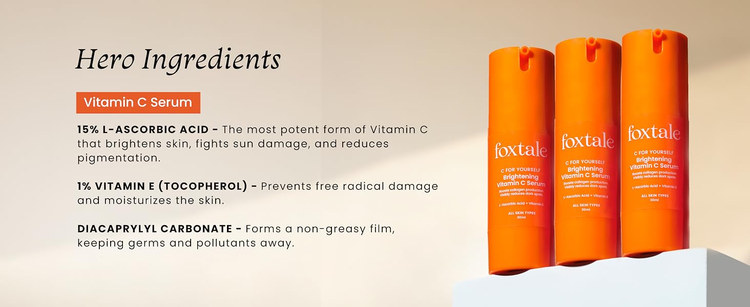 Foxtale Depigmentation Booster | Rapid Spot Reduction Drops 30 ml + Vitamin C Face Serum 30 ml